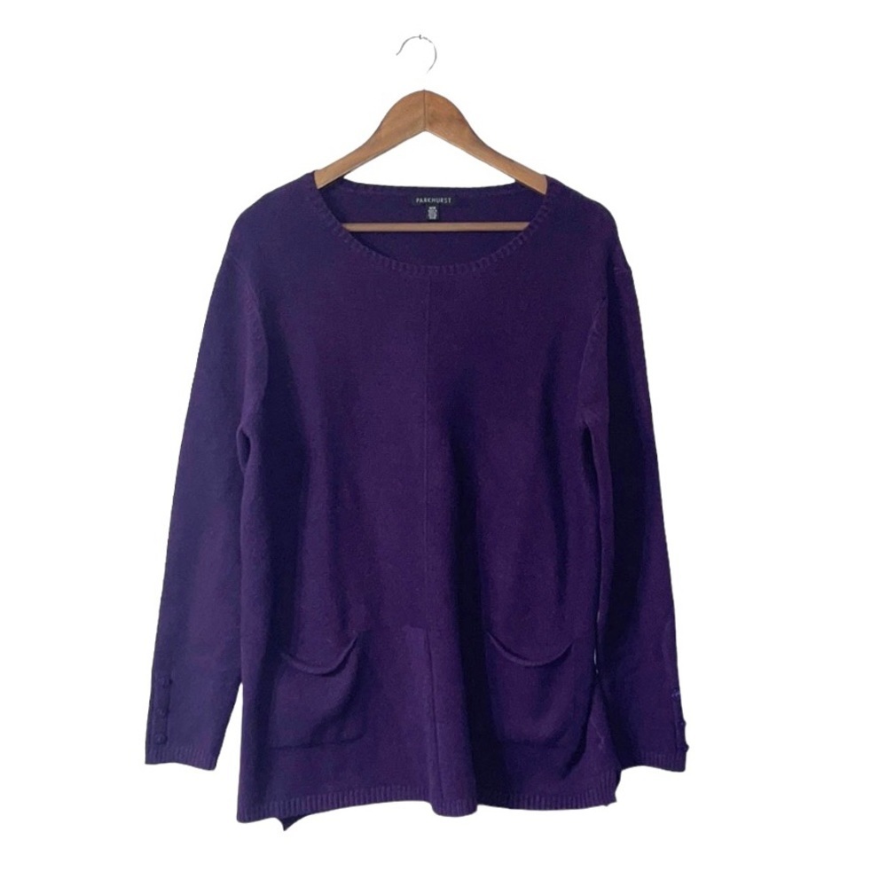 NEW Parkhust Purple Sweater Cozy Knit Soft Quiet Luxury Casual Modern Medium
